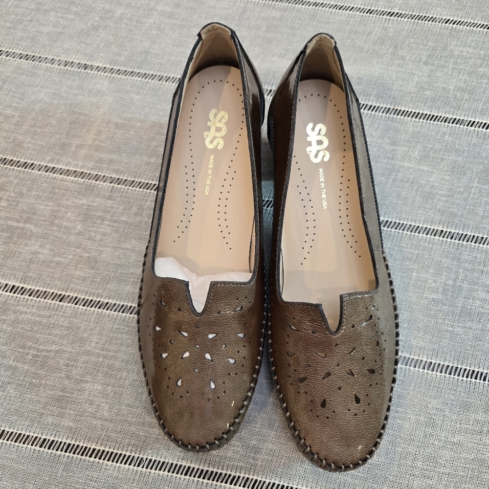 SAS Sonyo Portobello Taupe Patent Leather Dress Pumps Women's US 8 New Whitout B - Picture 8 of 12